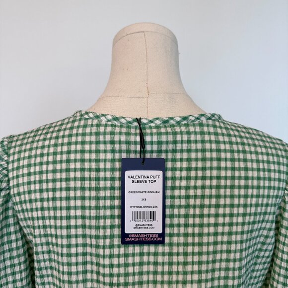 Smash + Tess Green Checkered Blouse - Picture 4 of 4